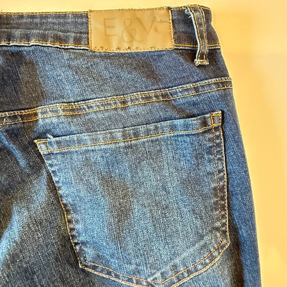 Elliott & Vine Boho Western Flare Jeans Sz 10 Fringe Hem Stretch Denim - Picture 6 of 11